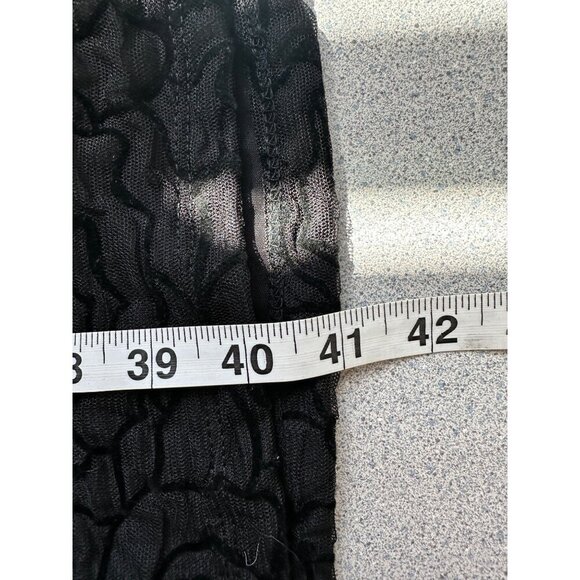 Antthony Studio Midi Dress Women 4 Black Rose Embroidered Bell Sleeve - Picture 10 of 11